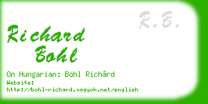 richard bohl business card