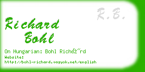 richard bohl business card